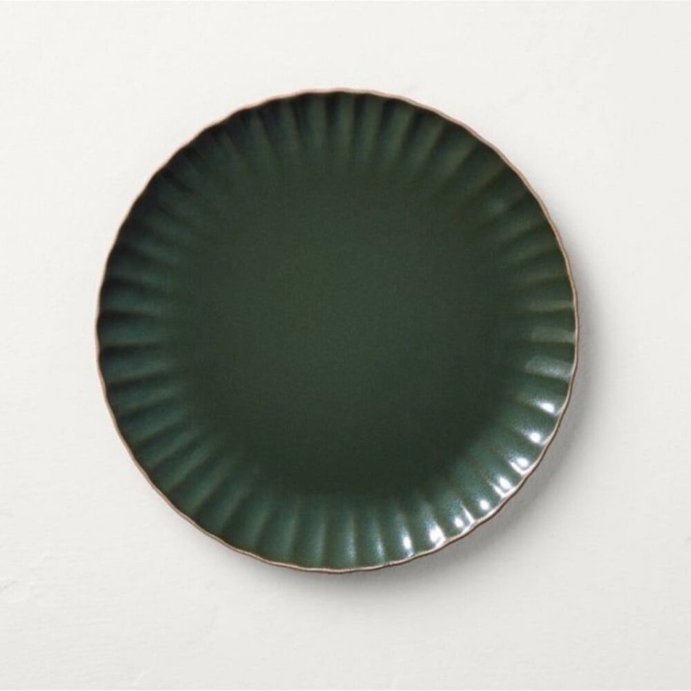 Hearth & Hand Magnolia Green Glazed Scalloped Scallop Stoneware Salad Plate NEW